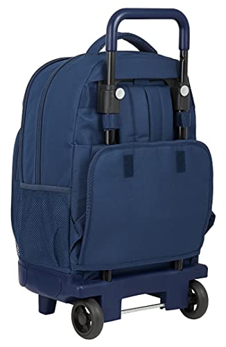 Safta Mochila Escolar con Carro Incluido y Espalda Acolchada de Munich Spike, 330x220x450 mm, Azul Marino