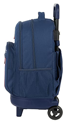 Safta Mochila Escolar con Carro Incluido y Espalda Acolchada de Munich Spike, 330x220x450 mm, Azul Marino