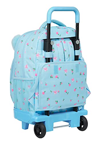 Safta Mochila Escolar con Carro Incluido y Espalda Acolchada de Nanana, 330x220x450 mm, Azul Claro