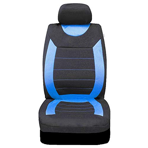 Sakura Carnaby Blue SS5292 - Asientos y Reposacabezas Coche Fundas, Juego Completo, Tamaño Universal, Dobladillos Elásticos, Airbags Laterales Compatibles, Lavables, Colocación Sencilla, Color Azul