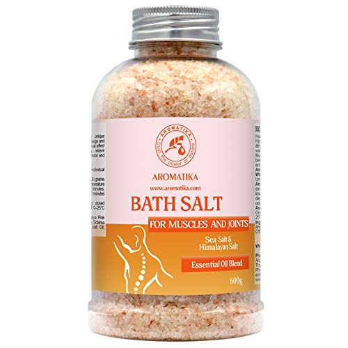 Sales de Baño Articulaciones & Músculos 600g - Aceites Esenciales de Lavanda & Salvia & Romero - 100% Natural Sales Marinas - Calma los Músculos Cansados - Desintoxica - Relajación