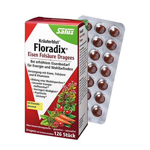 Salus Floradix Peladillas de hierro y ácido fólico (126 unidades, 70 g)