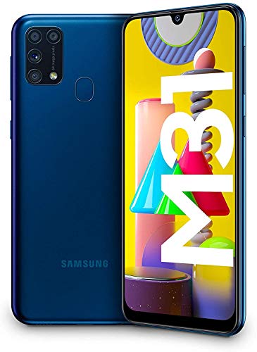 Samsung Galaxy M31 - Smartphone Dual SIM, Pantalla de 6.4" sAMOLED FHD+, Cámara 64 MP, 6 GB RAM, 64 GB ROM Ampliables, Batería 6000 mAh, Android, Versión Española, Color Azul