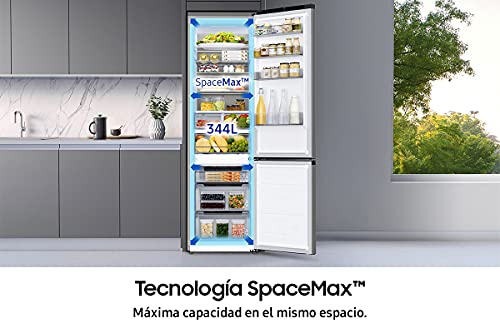 SAMSUNG - RB34T600DWW Frigorífico Combi 344L, Blanco, Tecnología SpaceMa, All-Around Cooling, No Frost y Tecnología Digital Inverter [Clase de eficiencia energética D]