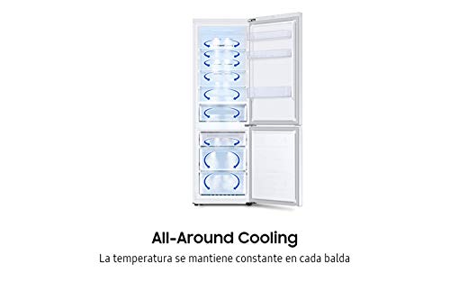 SAMSUNG - RB34T600DWW Frigorífico Combi 344L, Blanco, Tecnología SpaceMa, All-Around Cooling, No Frost y Tecnología Digital Inverter [Clase de eficiencia energética D]