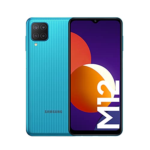 Samsung Smartphone Galaxy M12 con Pantalla Infinity-V TFT LCD de 6,5 Pulgadas, 4 GB de RAM y 64 GB de Memoria Interna Ampliable, Batería de 5000 mAh y Carga rápida Verde (ES Versión)