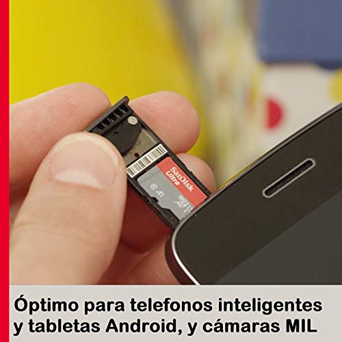 SanDisk Ultra Tarjeta de Memoria microSDXC con Adaptador SD, hasta 120 MB/s, Rendimiento de apps A1, Clase 10, U1, 128 GB