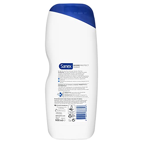 Sanex Biomeprotect Dermo Protector, Gel De Ducha O Baño, Piel Normal, Con Prebiótico, Combate Las Bacterias, Pack 4 X 600ml, 2400 Mililitro