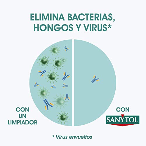 Sanytol – Desinfectante Hogar y Tejidos, Elimina Bacterias, Virus y Hongos Sin Lejía, Perfume Herbal - Pack de 6 x 300 ML = 1,8L