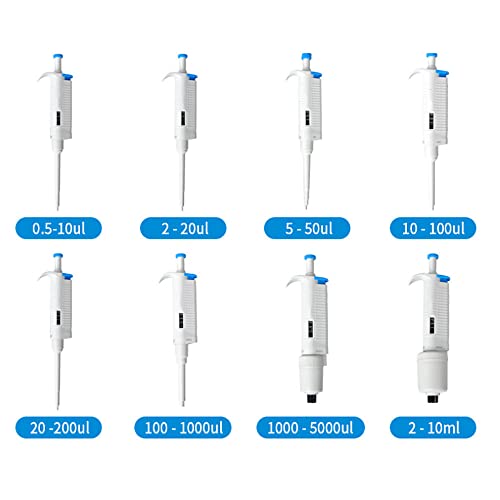 SATSAT Micropipeta De Laboratorio, Equipo De Laboratorio De Micro Pipeta Ajustable De 0,5 Ul A 10 Ml, Totalmente Esterilizable En Autoclave, Utilizado En Medicina, InvestigacióN CientíFica,20-200ul