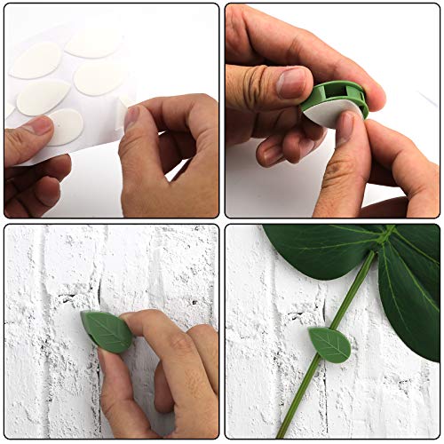 SAVITA 30 Clips De Fijación De Pared para Plantas Trepadorasn Clip Autoadhesivo para Fijación De Pared De Plantas, Soporte Invisible para Enredaderas En Forma De Hoja