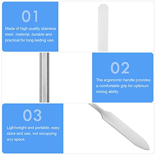 Scicalife 2 Piezas de Espátula de Cemento de Acero Inoxidable Plana de Doble Extremo de Mezcla de Espátulas de Laboratorio de Cera Modelado Instrumentos de Rascador para Hospital