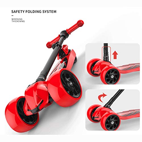 Scooter para niños Scooter de amortiguador de seguridad Scooter niños scooter 3 ruedas scooter, 3 altura ajustables ruedas PU ruedas extra anchas mejores regalos para niños Scooter para niños pequeños