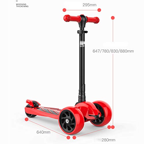 Scooter para niños Scooter de amortiguador de seguridad Scooter niños scooter 3 ruedas scooter, 3 altura ajustables ruedas PU ruedas extra anchas mejores regalos para niños Scooter para niños pequeños