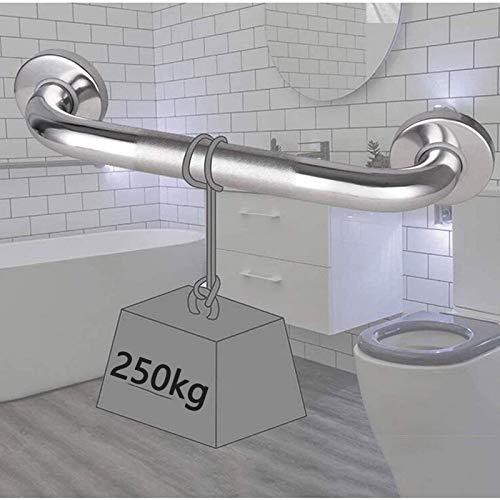 Seguridad Barra De Apoyo Para Bañera,304 Acero Inoxidable Asidero Ducha Con Anti-agarre Deslizamiento,Cómodo Baño Agarrador Toallero Barras Handicap Senior-Plata 20cm