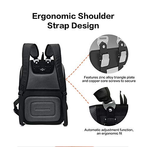 Segway Ordenador portátil, Viaje de Negocios Multifunción Mochila Resistente al Agua Anti Robo Bolsa de Hombro Negro, Grande