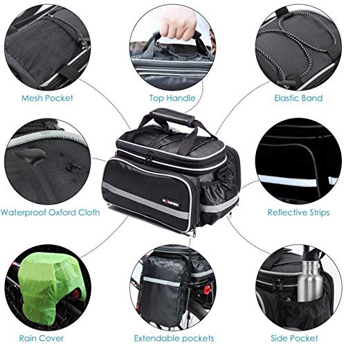 Selighting Bolsa Alforja Trasera Bicicleta Impermeable Bolso de Viaje Portátil Extensible Bolsa de Hombro para Ciclismo al Aire Libre 10L-25L