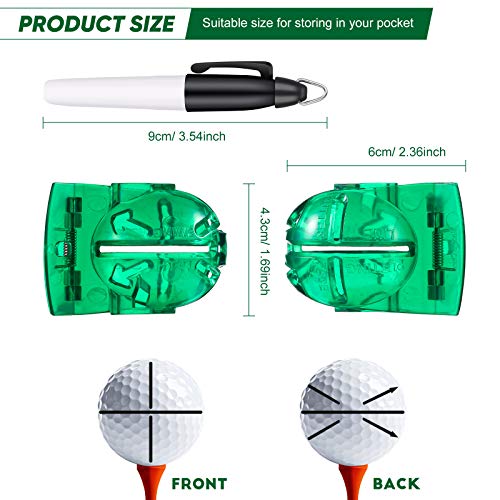 Set 2 Piezas Herramientas de Alineación Marcador de Pelota de Golf Dibujo de Línea de Pelota Golf Herramienta de Marcador de Golf Clip de Putter de Papel Encerado Rotulador de Pelota Golf