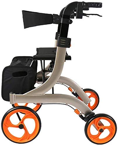 SFSGH Andador con Ruedas Drive Medical Andador con Ruedas Plegable, Andador con Andador para jóvenes con Asiento, 4 Ruedas, ayudas médicas para Caminar, Sistema de Doble Freno, Utilizado