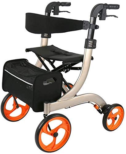 SFSGH Andador con Ruedas Drive Medical Andador con Ruedas Plegable, Andador con Andador para jóvenes con Asiento, 4 Ruedas, ayudas médicas para Caminar, Sistema de Doble Freno, Utilizado