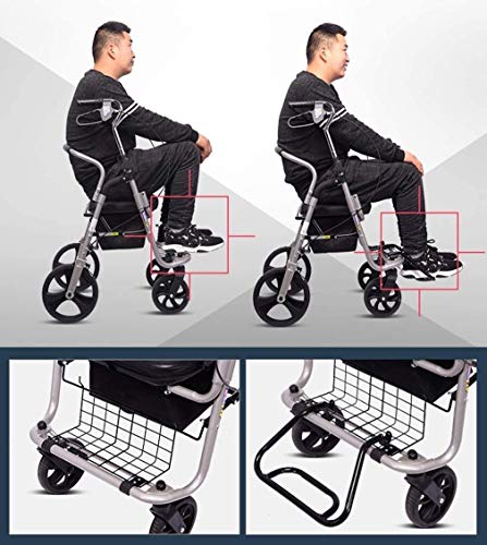 SFSGH Andador con Ruedas Drive Medical Wheel Walking Aid, Andador con Ruedas de Postura Vertical, Andador de Aluminio superligero, Andador con Andador portátil de Movilidad con Andador d