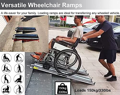 SFSGH Rampa Antideslizante para Silla de Ruedas 5 pies/4 pies/3 pies/2 pies, rampa de umbral de Acceso de Movilidad de Servicios públicos para el hogar/escalones/escaleras/Entrada/scoote