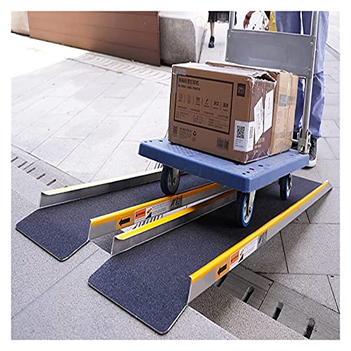 SFSGH Rampa para sillas de Ruedas de Alta Resistencia, rampa de Aluminio portátil de 3 pies/5 pies, Superficie Antideslizante, rampa de umbral de Movilidad para escaleras, escaleras, PUE