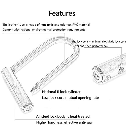 SGSG Soporte de Bloqueo en U, Cerradura antirrobo para Bicicleta de Seguridad de Servicio Pesado, cerraduras de Cable ecológicas e inodoras/más duras con Llaves
