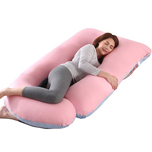 SHANNA Almohada de Embarazo,Almohada de Apoyo para Maternidad, Almohada de Cuerpo Completo, Apoyo Mejorado en Forma de G para Espalda,Caderas,piernas,Vientre Mujeres Embarazadas (Rosa+Azul)