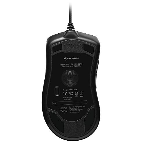 Sharkoon SGM2 - Ratón Gaming Óptico, 6400 DPI, 6 Botones, Negro