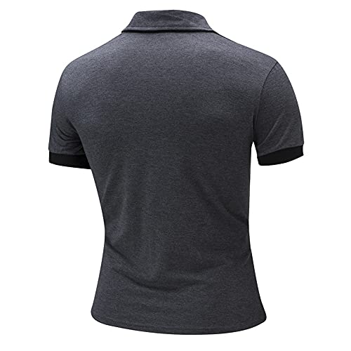 Shirt Ocio Hombre Botón Básico Verano Tapeta Manga Corta Hombre Shirt Empalme Elástico Botones Moda Diseño Hombre T-Shirt Golf Deporte Al Aire Libre Hombre Polo