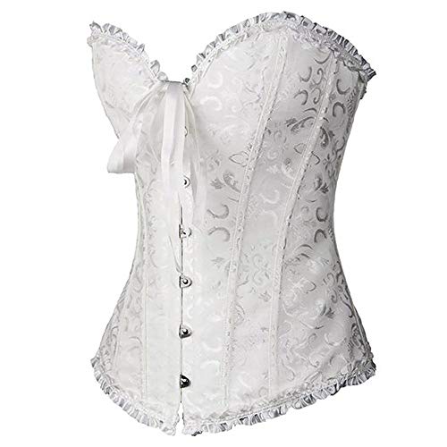 ShiyiUP Vintage Brocado Encaje Cinta Ajustablee Lace Push-up Corsé para Mujer