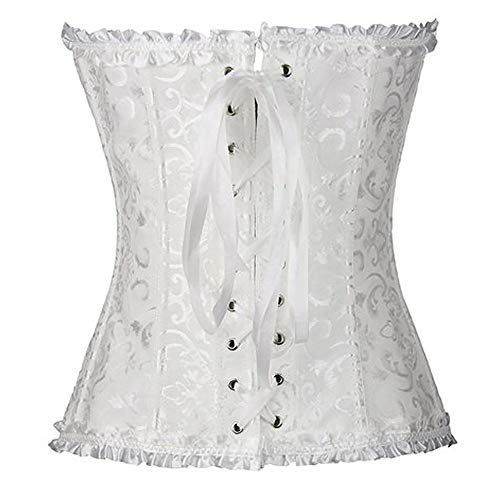 ShiyiUP Vintage Brocado Encaje Cinta Ajustablee Lace Push-up Corsé para Mujer