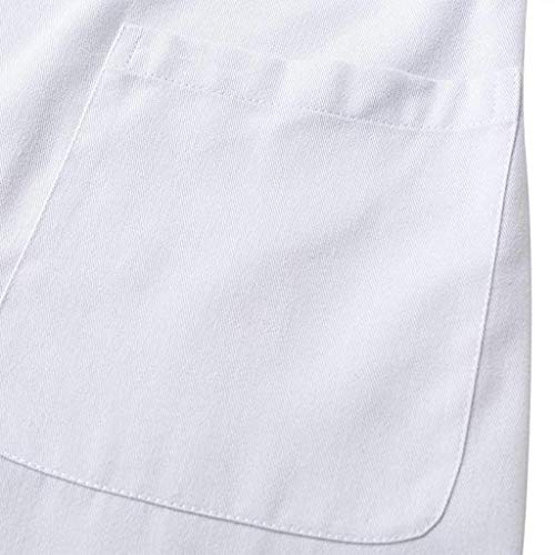 SHOBDW 2019 Liquidación Venta Bata Médica para Mujer Unisex Bata de Laboratorio Enfermera Sanitaria de Trabajo Blanca Manga Larga Mujer Botón Bolsillos Abrigos Mujer Blanco Talla Grande(Blanco,S)