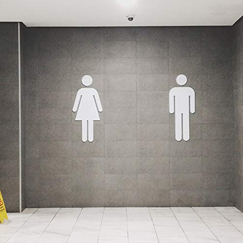 Signos de Baño Cartel Señal Mujer Hombre Placa Puerta WC Señalización Señales para Puerta WC Cartel de Baño Mujer Hombre para Lugares Públicos Hotel Comercial Supermercado Banco Baño Letreros 2 Pares