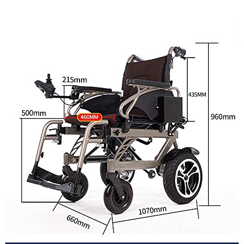 Silla de ruedas, Plegable, Aluminio, eléctrica compacta auxiliar mayor movilidad reducida portátil plegable silla de ruedas eléctrica de doble motor eléctrico Manual de modo dual / batería de litio