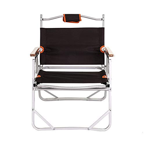 Silla plegable, alta capacidad de 200 kg, para el asiento de patio al aire libre que acampa en la playa, con reposabrazos y bolsa de almacenamiento y bolsa de almacenamiento de gran tamaño,Brown