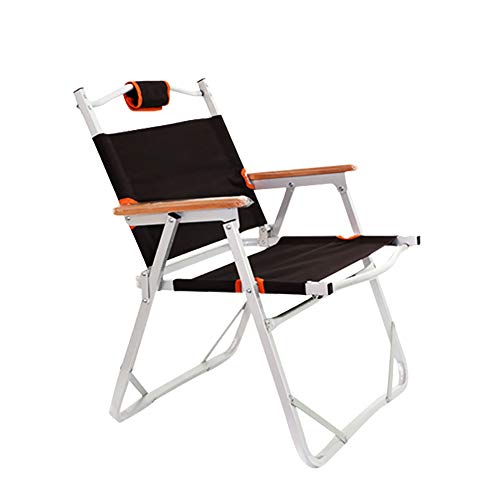 Silla plegable, alta capacidad de 200 kg, para el asiento de patio al aire libre que acampa en la playa, con reposabrazos y bolsa de almacenamiento y bolsa de almacenamiento de gran tamaño,Brown