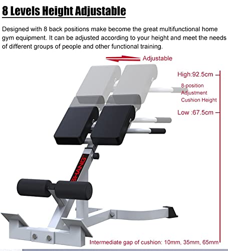 Silla Romana Banco de hiperextensión trasera Silla romana para gimnasio en casa, Tarea pesada Ajustable Extensión de espalda Equipo de ejercicio para el ejercicio de entrenamiento abdominal, Cargas 44