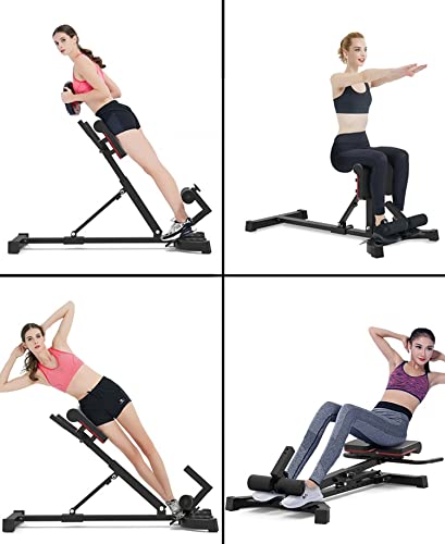 Silla Romana Plegable Silla romana Banco de hiperextensión para gimnasio en casa, Tarea pesada Ajustable Extensión de espalda Equipo de ejercicio para el ejercicio de entrenamiento abdominal, Carga 33