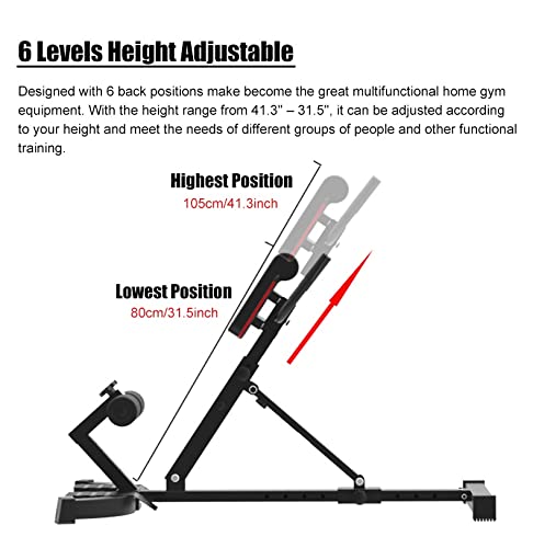 Silla Romana Plegable Silla romana Banco de hiperextensión para gimnasio en casa, Tarea pesada Ajustable Extensión de espalda Equipo de ejercicio para el ejercicio de entrenamiento abdominal, Carga 33