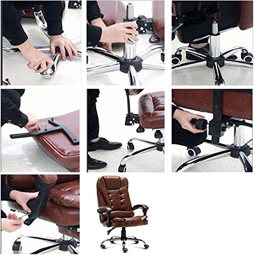 Sillas de oficina ergonómicas reclinables ejecutivas, Computadora de escritorio reclinable de piel sintética reclinable con respaldo alto adicional acolchado ejecutiva con brazos Silla Silla de oficin