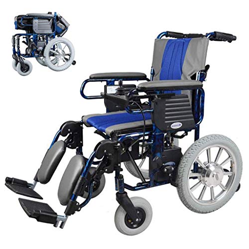 Sillas de Ruedas eléctricas Ligeras, Silla de Ruedas eléctrica Plegable portátil con Palanca de Mando Conmutación Manual/eléctrica para discapacitados y Ancianos Hemiplejia Paraplejia, portátil