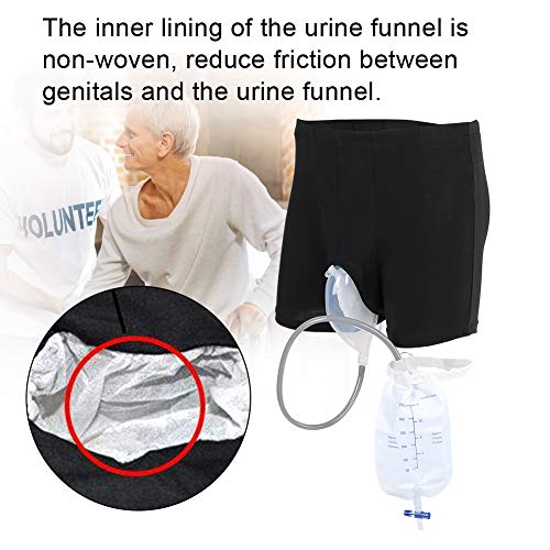 Simlug Bolsa de orina usable para Hombres, Pantalones de incontinencia, Bolsa de Pierna urinaria Masculina Reutilizable, Embudo de orina de Silicona, colector de Soporte de orina con catéter