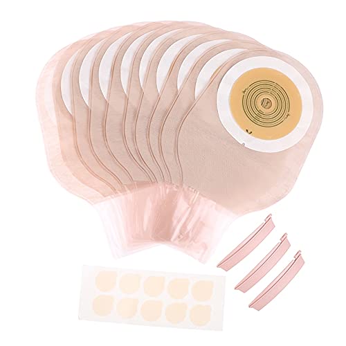 Sistema de una pieza bolsa de colostomía ostomía transpirable Hernia Drenaje de incontinencia Productos Ostomía desechable Set de clip de bolsa de drenaje 10pc Bolsas de ostomía, bolsas de ostomía 3pc