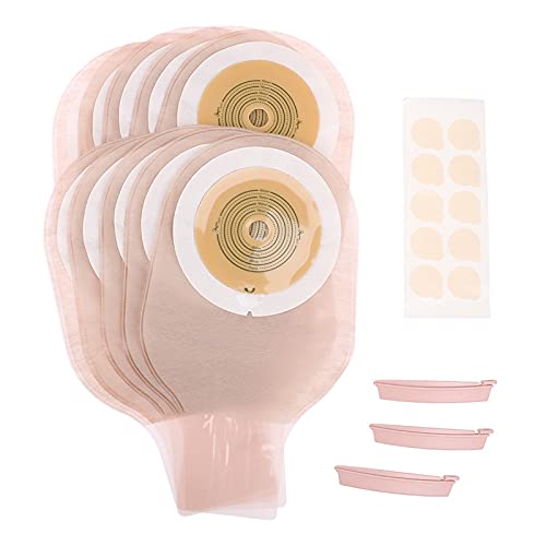 Sistema de una pieza bolsa de colostomía ostomía transpirable Hernia Drenaje de incontinencia Productos Ostomía desechable Set de clip de bolsa de drenaje 10pc Bolsas de ostomía, bolsas de ostomía 3pc