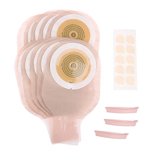 Sistema de una pieza Kit de preparación para colonoscopia Juego de drenaje de ostomía desechable Bolsas de ostomía de 10 piezas + Clip de bolsas de ostomía de 3 piezas + Etiqueta adhesiva de 1 hoj