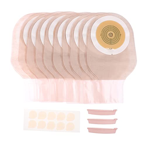 Sistema de una pieza Kit de preparación para colonoscopia Juego de drenaje de ostomía desechable Bolsas de ostomía de 10 piezas + Clip de bolsas de ostomía de 3 piezas + Etiqueta adhesiva de 1 hoj