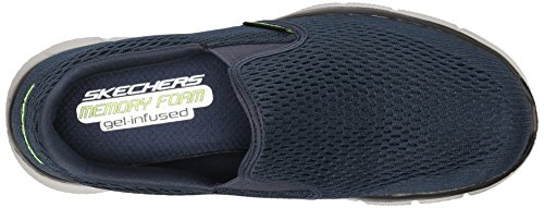 Skechers Equalizer-Double Play, Zapatillas sin Cordones Hombre, Multicolor (NVY Black Engineered Mesh/Trim), 42 EU