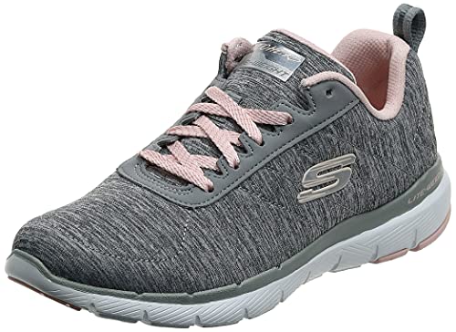 Skechers Flex Appeal 3.0-Insiders, Zapatillas Mujer, Multicolor (GYLP Black & Gray Mesh/Black Trim), 39 EU